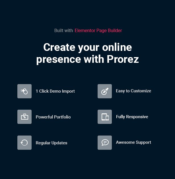 Prorez - One Page Resume WordPress Theme